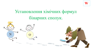 Презентація для учнів 8 класу на тему: «Установлення хімічних формул бінарних сполук».