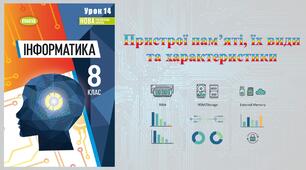 8 клас 14 урок НУШ. Пристрої пам’яті, їх види та характеристики