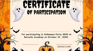 сертифікат до свята "Halloween"