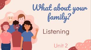 Презентація "What about your family? Listening search." (сторінкa 32) за підручником Карп'юк О. "Kids Online" 5 клас