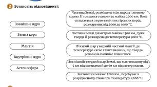 Робочий аркуш «Яку будову має Земля та літосфера»