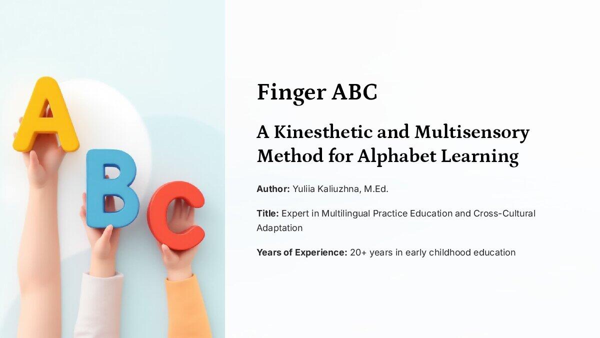 Finger Method Explain Finger ABC A Kinesthetic and Multisensory Method for Alphabet Learning ...