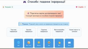 Інтерактивна гра "Способи подання інформації"