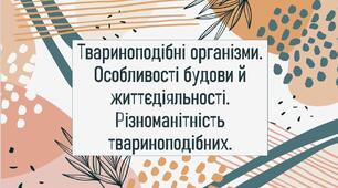 Твариноподібні організми.Особливості будови й життєдіяльності. Різноманітність твариноподібних.