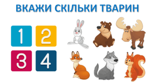 ВКАЖИ СКІЛЬКИ ТВАРИН - 1 клас