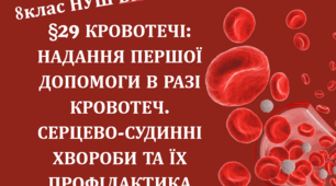 Презентація  до уроку  «§29 Кровотечі: надання першої допомоги в разі кровотеч. Серцво-судинні хвороби» 8 клас НУШ 