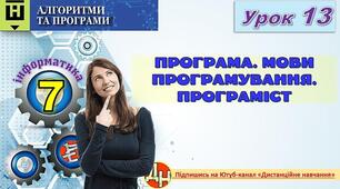 Відеоурок "Програма. Мови програмування. Програміст"