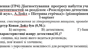 Досліджує мовлення (ГР4). Діагностувальна робота за розділом «Розслідуємо детективні історії » (7 клас, Ніколенко О.)