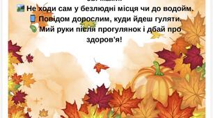 Правила безпеки на осінні канікули +цікавий чек-лист