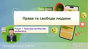 Права і свободи людини. Урок 2. Громадянська освіта. НУШ 7 клас
