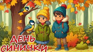 12 листопада - День синички. Сучасна, анімована презентація + розтяжка + цікаві факти для друку..