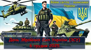 День Збройних Сил України (ЗСУ)  6 грудня 2025. Презентація до виховної години "Воїни світла – захисники України"