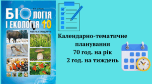 Календарно-тематичне планування 10 клас Соболь В.І.