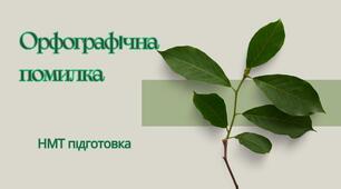 Орфографічна помилка (підготовка до НМТ)
