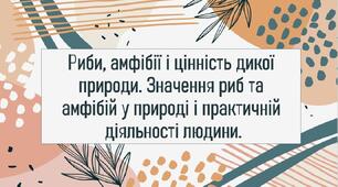 Риби, амфібії і цінність дикої природи. Значення риб та амфібій у природі і практичній діяльності людини.