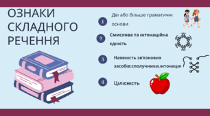 Складне речення, його ознаки. Складні речення без сполучників, із сурядним і підрядним зв’язком.