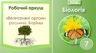 Робочий аркуш "Вегетативні органи рослини. Корінь". Біологія 7 клас НУШ