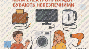 Плакат "Коли електроприлади бувають небезпечні". Плакат до Тижня з основ безпеки життєдіяльності.