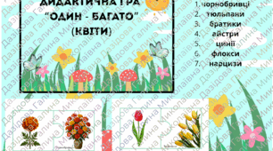 дидактична гра  “один - багато” (квіти)