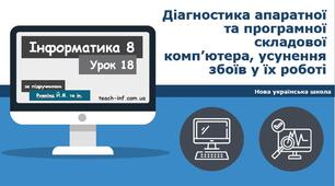 Добір складових комп’ютера залежно від його призначення. Діагностика апаратної та програмної складової комп’ютера, усунення збоїв у їх роботі.
