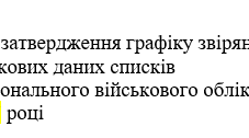 Наказ "Про затвердження графіку звіряння облікових даних списків персонального військового обліку"