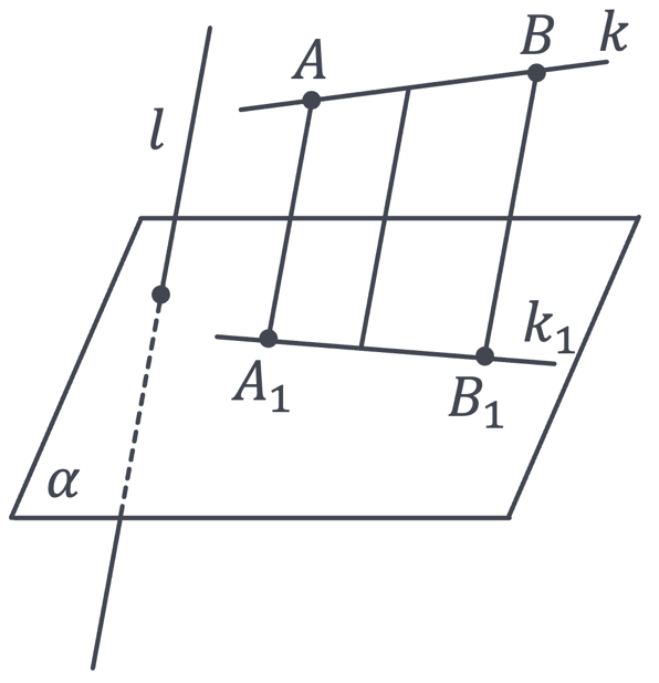 A diagram of a triangle with lines and points Description automatically generated