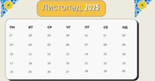 Місячні календарі на 2025 рік