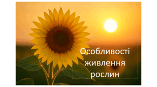 Особливості живлення рослин.