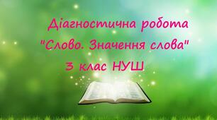 Діагностична  робота № 3 з теми  Слово. Лексичне значенння слова 3 клас