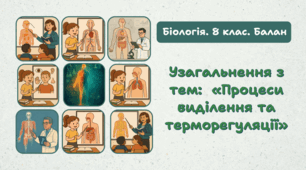 Узагальнення з теми: "Процеси виділення та терморегуляції". 8 клас НУШ.