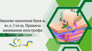 Звукове значення букв я, ю, є, ї та щ. Правила вживання апострофа