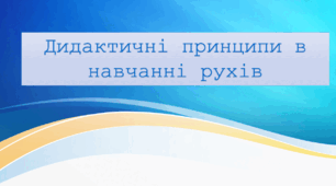 Дидактичні принципи в навчанні рухів