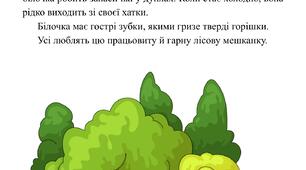 Адаптований текст для читання, переказу та розуміння. "Білочка".