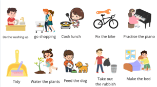 Завдання на засвоєння нової лексики "household chores" за підручником look.