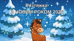 Розтяжка З НОВИМ РОКОМ 2026. з кониками.