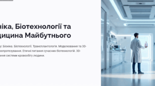 Біоніка. Біотехнології. Трансплантологія. Моделювання та 3D-друк. Нейропротезування. Етичні питання сучасних біотехнологій. 3D-моделювання системи кровообігу людини.