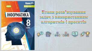 8 клас 21 урок НУШ. Етапи розв'язування задач з використанням алгоритмів і проєктів