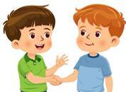 Ilustración de Gesto De Saludo Infantil Chicos Felices Dándose La Mano Gestos De Amigos Cooperación Con Los Niños Jóvenes Tomados De Las Armas Apretón De Manos Para Presentar Asociación Exitosa Ilustración Vectorial