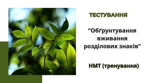 Тестування “Обґрунтування вживання розділових знаків” НМТ (тренування)
