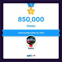  850000 переглядів каналу ArtPro на YouTube