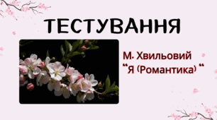 Тестування за твором М.Хвильового "Я (Романтика)"
