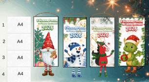 🎄 Новорічний плакат із 4 аркушів А4 «З Новим Роком та Різдвом Христовим! 2026» 🎅❄️🐉