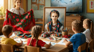 Конспект заняття:  «Українська хустка та Леся Українка — символи жіночності та сили духу»навчальний рік)