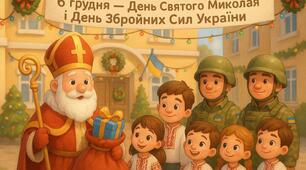 Постер до Дня Святого Миколая та Дня Збройних Сил України