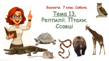 Тема 13. Рептилії. Птахи. Ссавці. Біологія. 7 клас. Соболь
