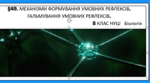 Презентація  до уроку  «§49. Механізми формування умовних рефлексів. Гальмування умовних рефлексів»  8 клас НУШ