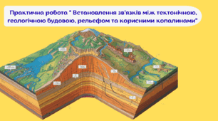 Практична робота " Встановлення зв’язків між тектонічною, геологічною будовою, рельєфом та корисними копалинами"