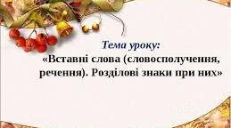 Розділові знаки у простих реченнях, ускладнених вставними словами і реченнями