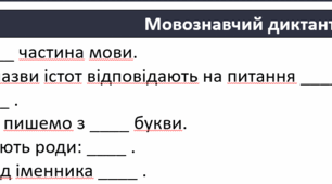 Мовознавчий диктант (іменник)