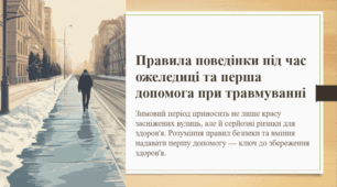 Правила поведінки під час ожеледиці та перша допомога при травмуванні